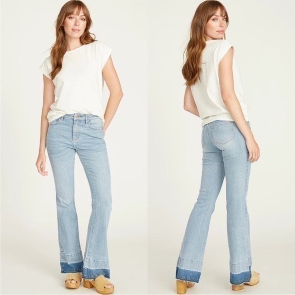 DRIFTWOOD Light Wash Wyatt Released Hem Flare - Undone Jeans